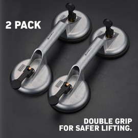 Harden 2-Pack Heavy-Duty Aluminum Glass Suction Cups – Professional Twin Suction Cup Lifters for Glass, Windows, Tiles, and Smooth Surfaces