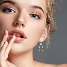 Gold Teardrop Earrings for Women Cubic Zirconia Stud Earrings Long Earrings Dangle Earrings for Women Geometric Earrings Handmade Earrings