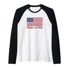 Patriotic Red White Blue Stars and Stripes Banner Raglan Baseball Tee