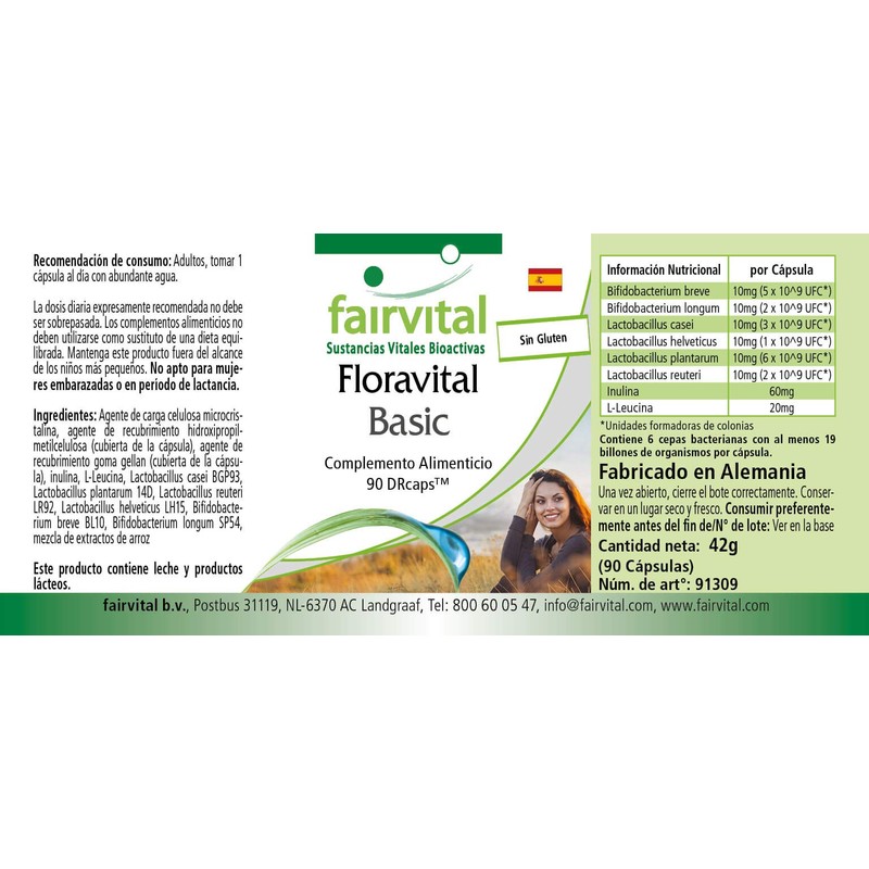 Fairvital Floravital Basic - 6 Bacterial Cultures & Inulin -