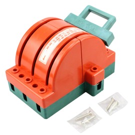 Onseeda Disconnect Knife Switch Double Throw 100A 380V 3 Pole Safety Two-Way Switching Switch Orange Power, Industrial Switches