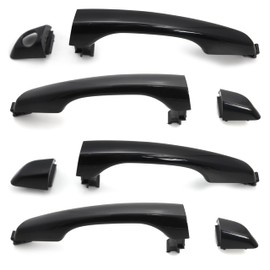 Otois 8Pcs Front Rear Left Right Exterior Black Door Handle Set for Hyundai Elantra 2017 2020