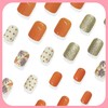 24Pcs Fall Press on Nails Short Square Fake Nails with