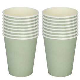 16Pcs Sage Green Party Paper Cups 9oz,Sage Green Party Tableware Decor Sage Green Paper Cup Sage Green Plates for Kids Sage Green Party Supplies Table Decoration