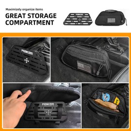 MAIKER Center Console MOLLE Panel with Storage Bag, Aluminum Tactical Set