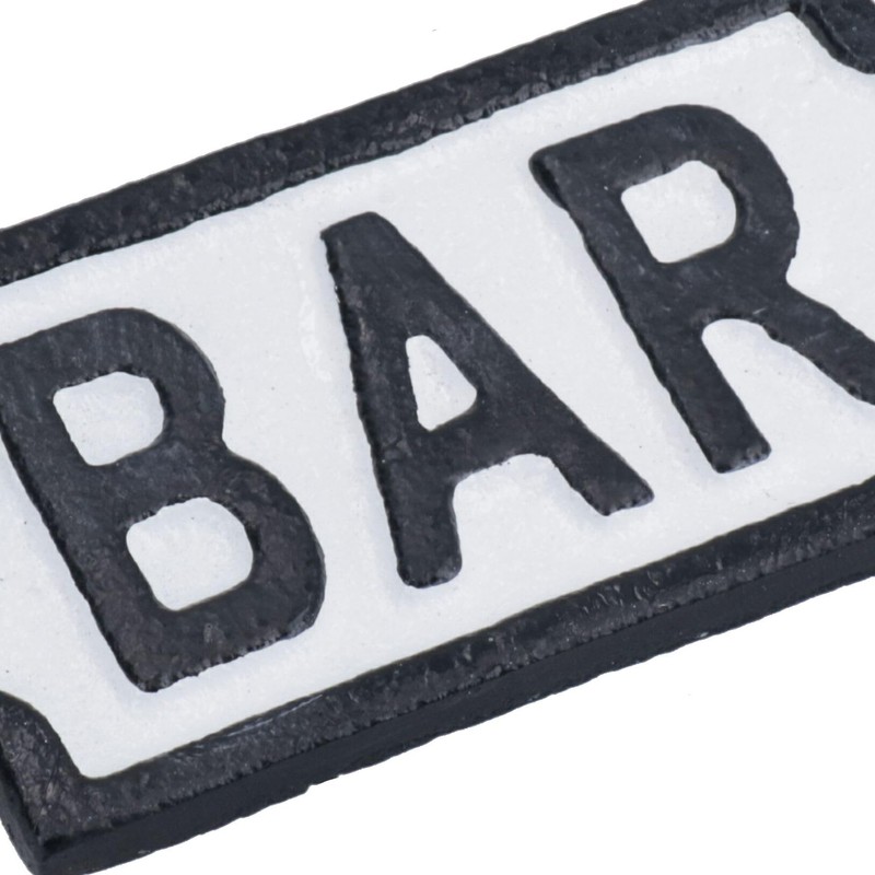 Bar Cast Iron Sign Plaque Door Wall House Gate Post
