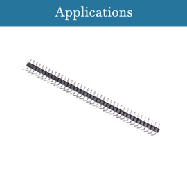 QUARKZMAN 1 x 40P 2.54 mm Male Pin Header x 18 Pieces Single Row Spacing Right Angle Copper Pin for Automotive and Electrical Devices and Internet [Black Silver]