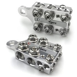 Vgate 20-Way Battery Terminal Connector, Multi-Size Hole Holder, 8AWG up to 4/0(XL) AWG Gauge, for Lithium or AGM Lead Acid Battery with Bolt Down Ends or Threaded Studs, M10 or 3/8”-16