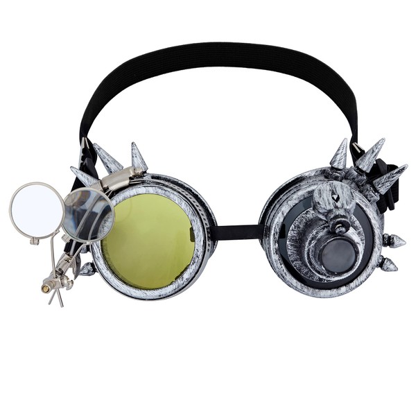 LELINTA Spiked Steampunk Victorian Style Goggles With Colored Lenses &