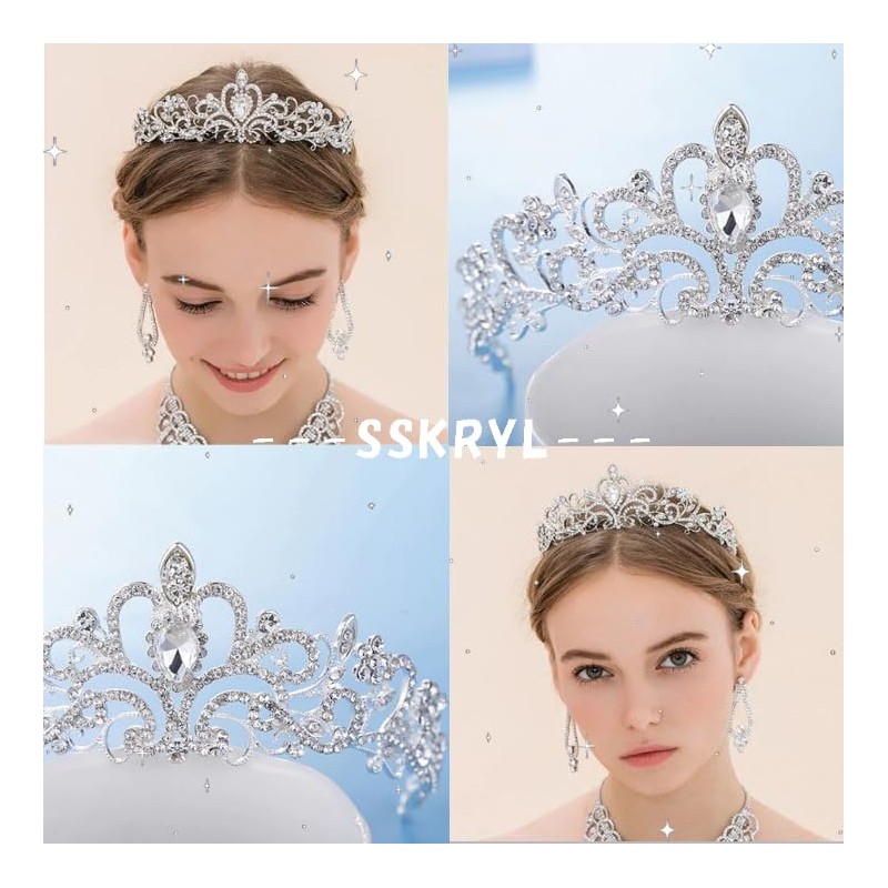 SSKRYL Tiara, Wedding Headdress, Headband, Hair Ornament, Wedding, Bridal, Bridal