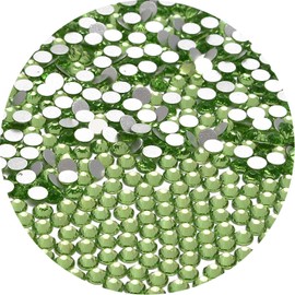 NCB NCB 2000pcs Flatback Round Glass Nail Art Rhinestones Crystal for DIY Making Accessories Shoes, Clothes, Face Art, Bags, Manicure (Peridot, SS10 2000pcs)