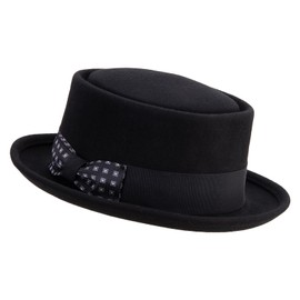 Jeanne Simmons Men's Gambler Porkpie Hat - Black L