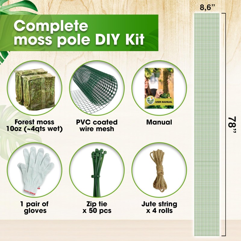 DUSPRO DIY Moss Pole Kit, Metal Moss Pole for Plant