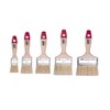 HARDY WORKING TOOLS Flat brush set, 5 pieces, 1 piece - 25, 35, 50, 60, 75 mm width, painter's brush set with wooden handle, paint brush series *36*, 5pcs, brush set A0285-060100
