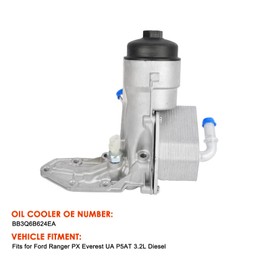 Kessocco Oil Cooler BB3Q6B624EA Engine Oil Cooler Replacement for Ford Ranger PX Everest UA P5AT 3.2L Diesel