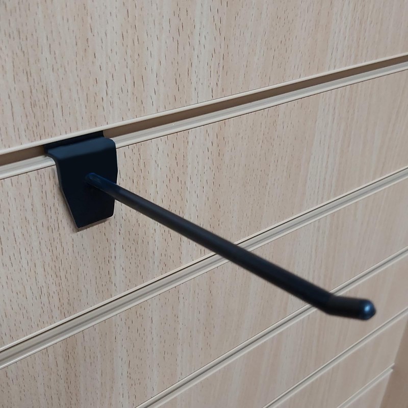 50PCS Slatwall Hooks - 6" / 150mm Single Plastic Hooks