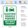 4 Pack 18x12 Inch Reflective Aluminum EV Charging Only Parking