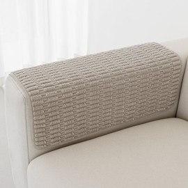 Foxdecor Couch Arm Covers Sofa Arm Covers, Arm Chair Covers Set of 2, Non-Slip Chair Arm Covers, Arm Rest Cover for Sofa, Armchair Slipcovers Couch Protector (Brown 18x28 inch)