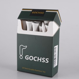 GOCHSS Golf Tees 20pcs 83mm(3.25") White Color Premium Bamboo Golf Tees.