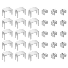 sourcing map #3 Zipper Slider Retainers Kit, 20Pcs Bottom Stops & 40Pcs Top Stops for Bags Coats Jackets Closed-end Zippers Replacing, Silver