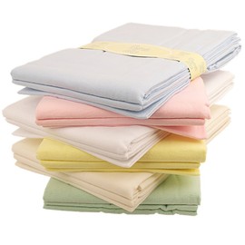 COT BED flannelette FLAT sheets x2 baby boy or girl WHITE