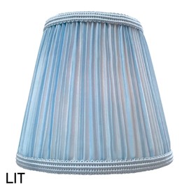 Royal Designs, Inc. CS-1057-5BLU-6 Designer Mushroom Pleat Empire Clip On Chandelier Lamp Shade, 3" x 5" x 4.5", Sky Blue, Set of 6