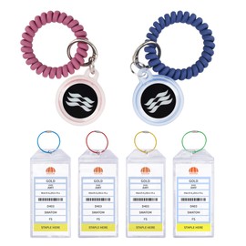 SWATOM Princess Cruise Medallion Holder Stretchable Wristband Wristlet Accessories 2PCS & Cruise Luggage Tags Holders 4PCS 2024 & 2025 Waterproof Clear Luggage for Suitcases with Steel Loops