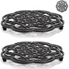 Yopay 2 Pack Cast Iron Trivet Heavy Duty, 7.7 inch