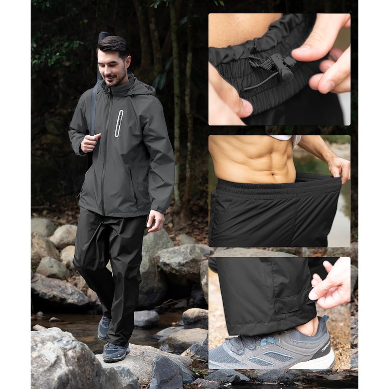 SWISSWELL Men's Waterproof Golf Rain Suit Rain Gear Jacket and