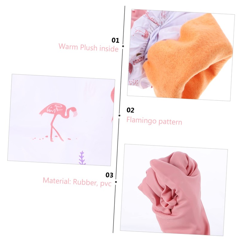 Healvian 2 Pair Dishwashing Gloves with Plush Lining Skid Rubber