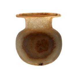 Museum Replica Egyptian Hand Carved Alabaster Vase 5 x 5 inches (VASERO4)