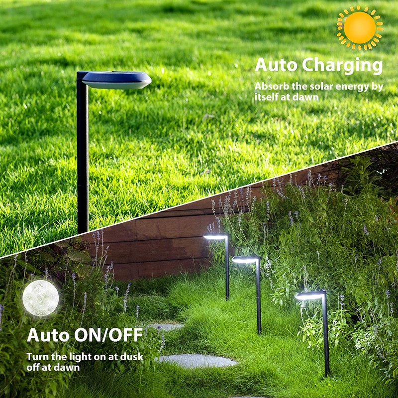 kinna Outdoor Solar Path Lights Waterproof Landscape Pathway Light with