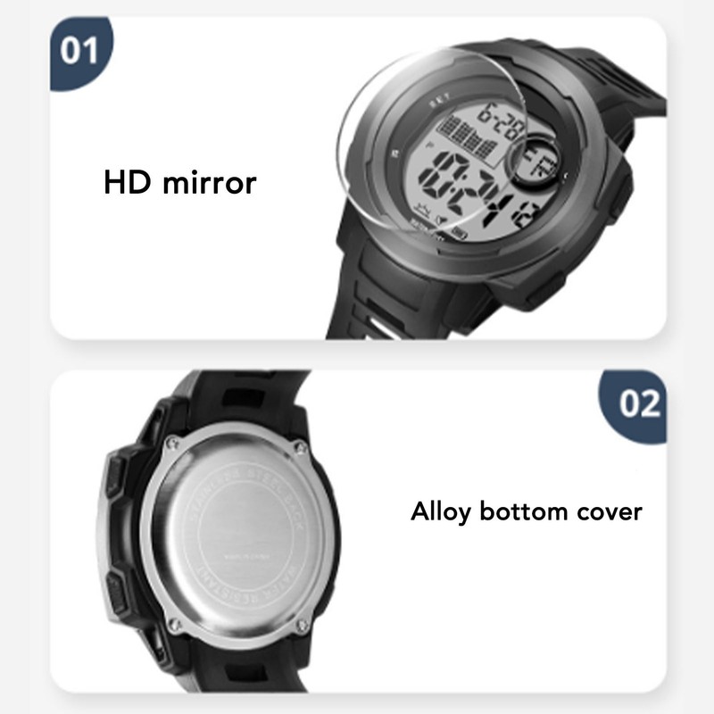 Men Digital Sports Watch Outdoor Sports Electronic Watch Shock Resistant