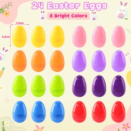 AuroTops 24 Pack Easter Basket Stuffers, Prefilled Eggs with Bracelets for Kids Easter Eggs Hunt, Easter Basket Essentials, Classroom Prize Rewards, Party Favors for Kids Boys Girls