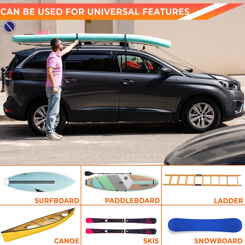ZONETECH Soft Roof Rack Pads Heavy Duty, Use with or