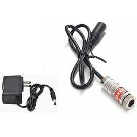 Módulo de diodo láser rojo de 650 nm, 5 mw, puntolíneacruz para posicionamiento con adaptador de 5 V (línea)