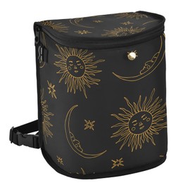 Spill-Proof Car Trash Can | Leakproof Lining | Seat Hanging Auto Garbage Bag with Zipper Lid Bohemian Sun Moon Car Organizer Storage Bag(6cr7u)