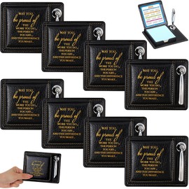 8 Pcs Appreciation Gifts Sticky Note Holders, Office Memo Holders with PU Leather Box, Self-Stick Note Pad Dispenser Holder with Pen Holder for Desk Office Dorm Teacher Student