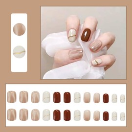 KOUMAKI Nail Tip, 3D Nail Tip, Short Nail Seal, Round Tip, Japanese Style, Popular, Coming of Age Ceremonies, School Entrance Ceremonies, Graduation Ceremonies, Weddings, Parties, Daily Life, Short,