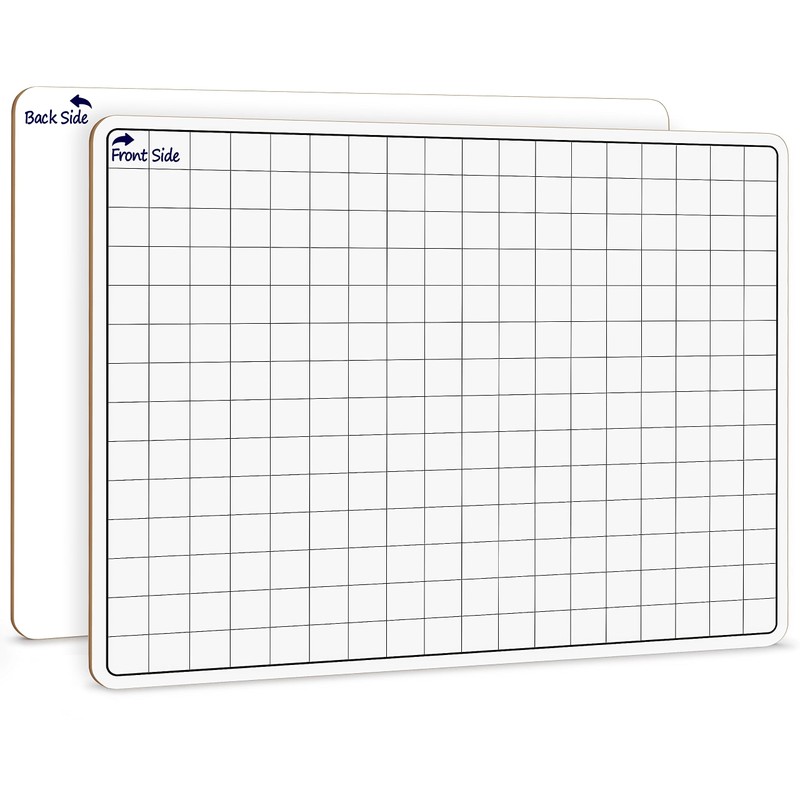 SCRIBBLEDO 11”x14” Large Graph Dry Erase Grid Board Double-Sided White