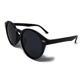 WS UK Round Lens Sunglasses with UV400 Protection - Unisex (Black)