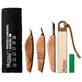 Hutsuls S.06 Wood Carving Knives Kit - Carver’s Choice Whittling Knives for Precision Work, Complete Beginners Whittling Wood Carving Knife Set, Master Craft Wood Whittling Kit for Beginners Kids