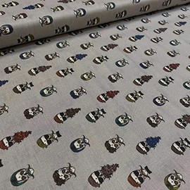 Kt KILOtela - Fabric by the Metre Patchwork - Digital Print - 100% Cotton - 140 cm Wide - Length Selectable from 50 to 50 cm | Hipster Skull - Grey