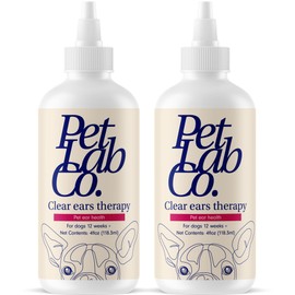 Petlab Co. Clear Ears Therapy Ear Cleaner for Dogs - Supporting Yeast, Itchy Ears & Healthy Ear Canals - Alcohol-Free Dog Ear Wash - Optimized Dog Ear Cleaner Solution - 4 oz. Pack of 2