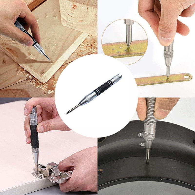 XUKZIMA 1 Pcs Automatic Center Punch, 5" Spring Loaded Center