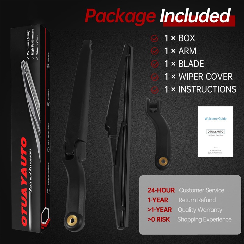 OTUAYAUTO Rear Windshield Wiper Arm Blade Set - Replacement for