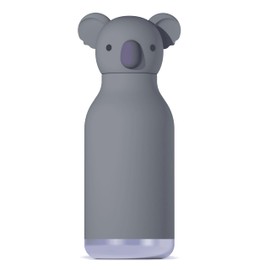 asobu Bestie Insulated Stainless Steel Water Bottle with Soft Removable Animal Head for Kids Teens with Flexible Reusable Straw (Coala)