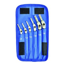 Set 6 Chrome Torx Hex Pro Wrenches T25-T50 with Pouch in Box