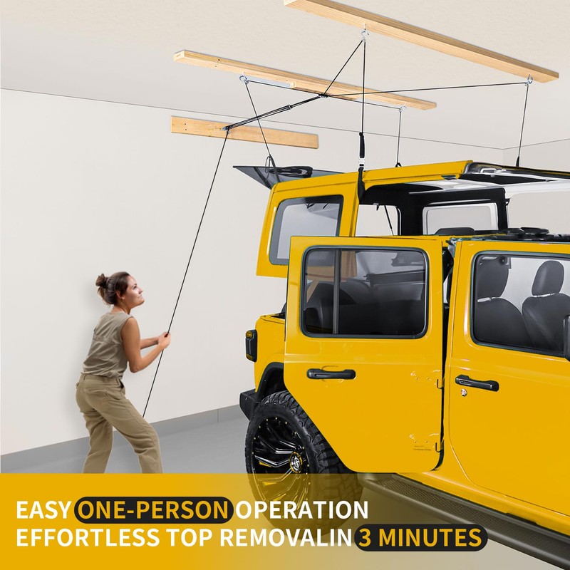 Hard Top Removal Lift for Jeep Wrangler, Compatible with All