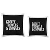 Archaeologist Essentials - Coffee, Trowels & Shovels Throw Pillow